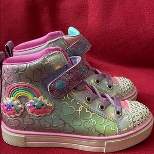 Kids' Glitter High-Top Sneakers - Pink and Purple